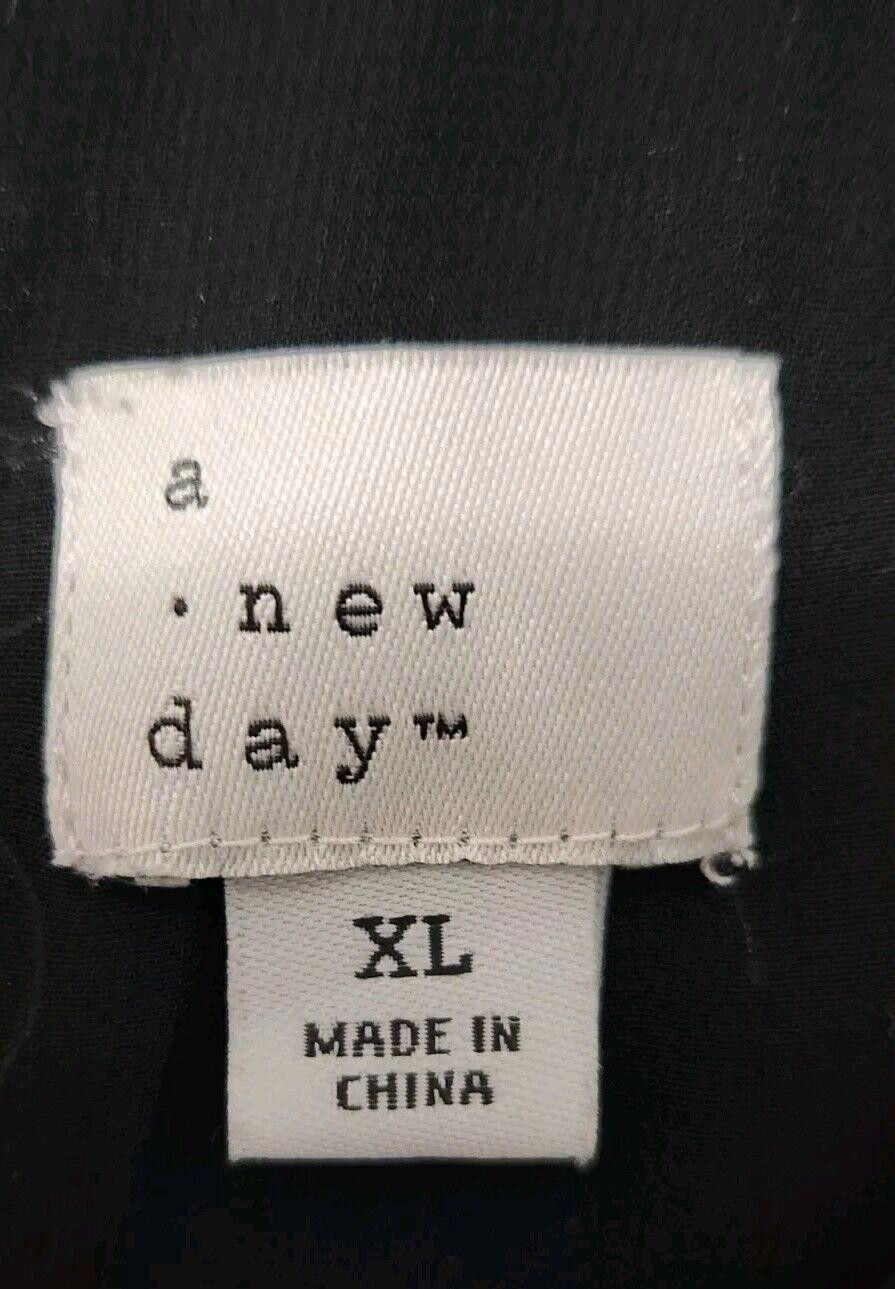 Designer A New Day Satin Tank Top Extra Large Black V Neck Lined Size XL / US 12-14 / IT 48-50 - 3 Thumbnail