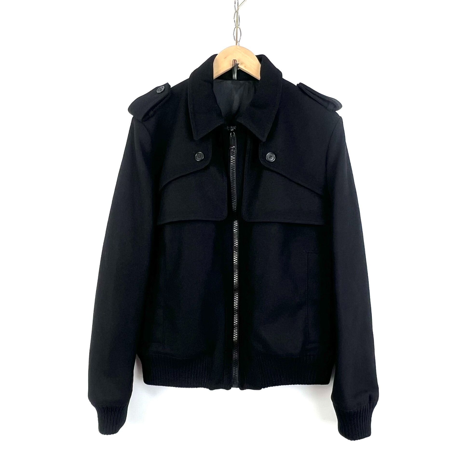 Dior RARE New Wave Dior Homme Belt Strap Black Bomber Jacket 