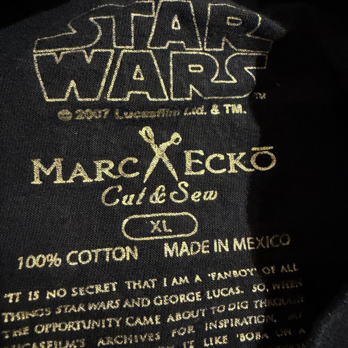 Marc Ecko 2008 Marc Ecko Cut & Sew Rhinestone Yoda Star Wars Tshirt Size US XL / EU 56 / 4 - 7 Thumbnail