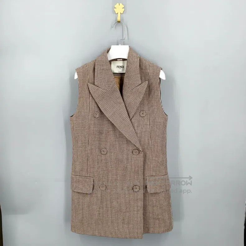 Fendi Fendi Houndstooth Suit Two-Piece Vest + High Neck Inner Size 4XL / US 24-26 - 4 Thumbnail