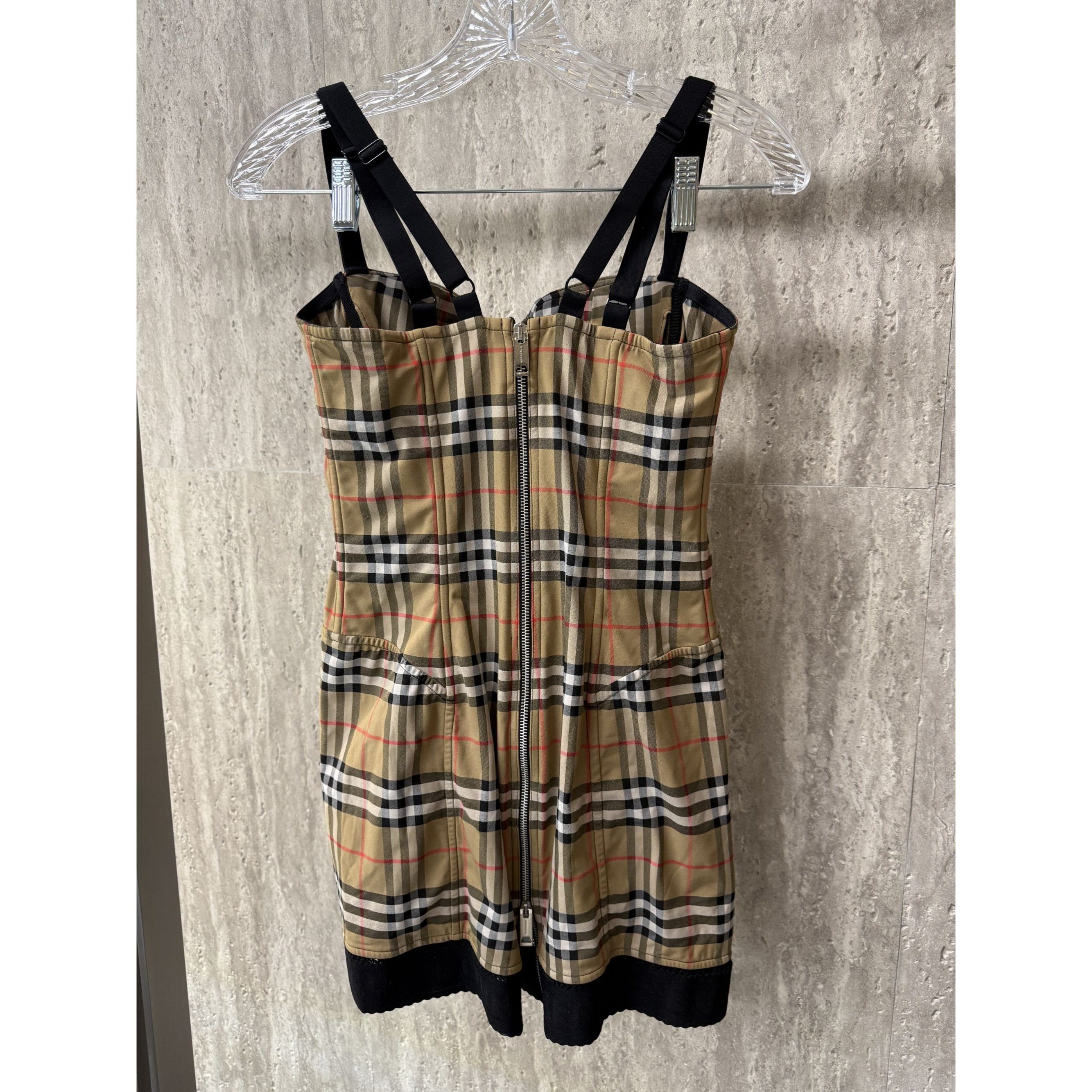 Burberry Burberry Womens Checkered Bustier Dress With Zipper Back & A Size M / US 6-8 / IT 42-44 - 2 Thumbnail