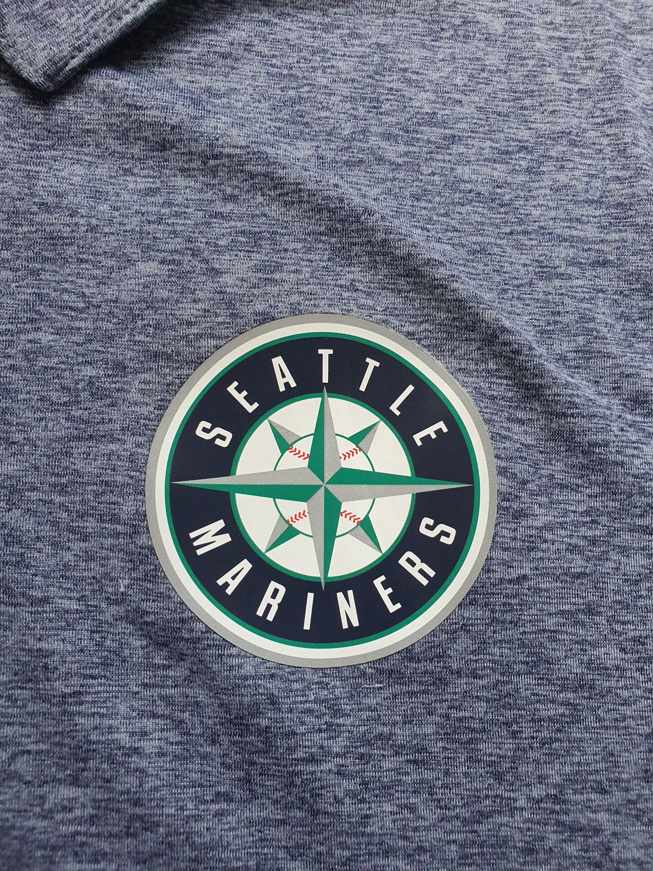 MLB SEATTLE MARINERS Official Technical Heather Polo Size US L / EU 52-54 / 3 - 7 Thumbnail
