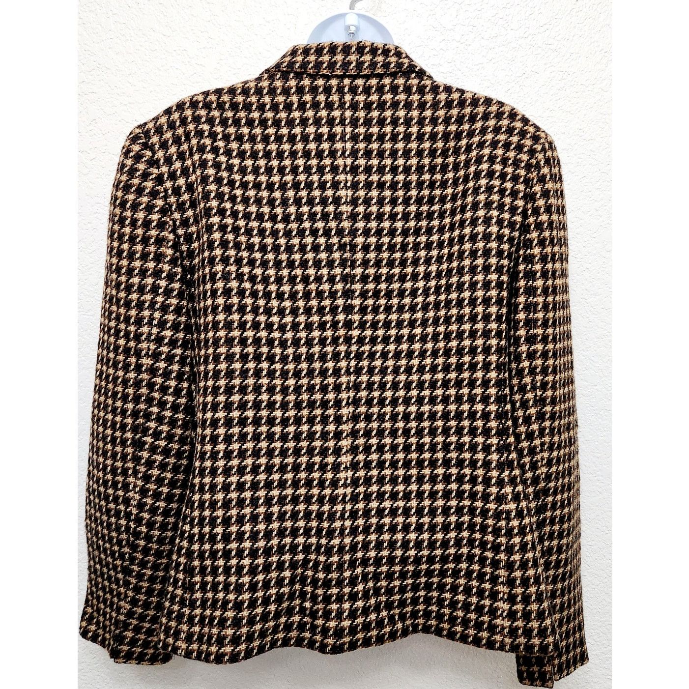 Other VTG Liz Claiborne Brown Tan Hounds Tooth Blazer 14 Petite Size XL / US 12-14 / IT 48-50 - 5 Thumbnail
