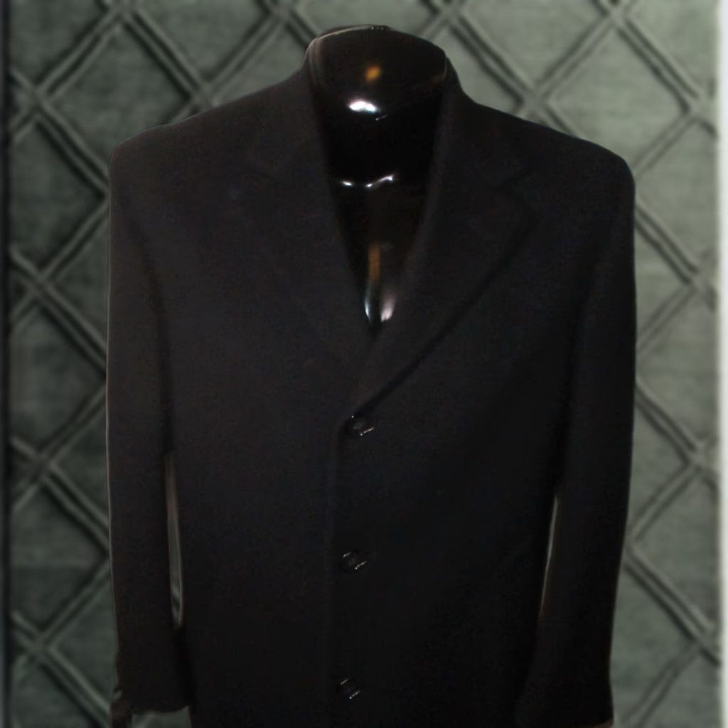 Jos. A. Bank JOS. A. BANK Navy Blue 100% Wool Overcoat Men's 40R Regular Size US XXS / EU 40 - 1 Thumbnail