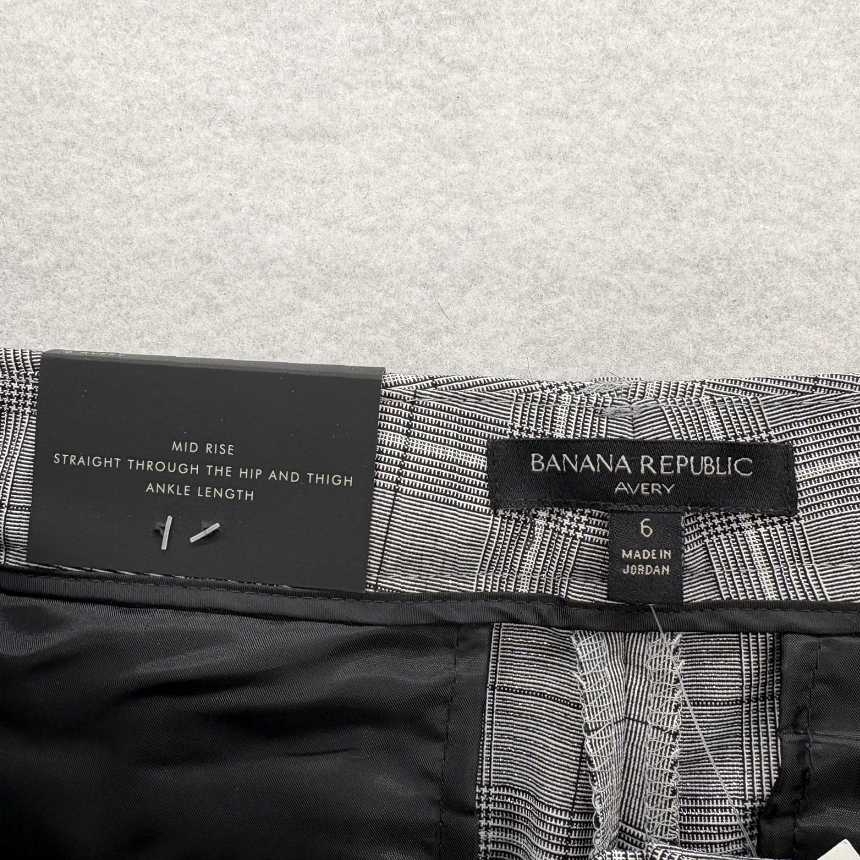 Banana Republic VINTAGE? No — Banana Republic Pants Womens 6R Gray Plaid Avery Mid Rise Ankle Stretch Career Size 28" / US 6 / IT 42 - 4 Thumbnail