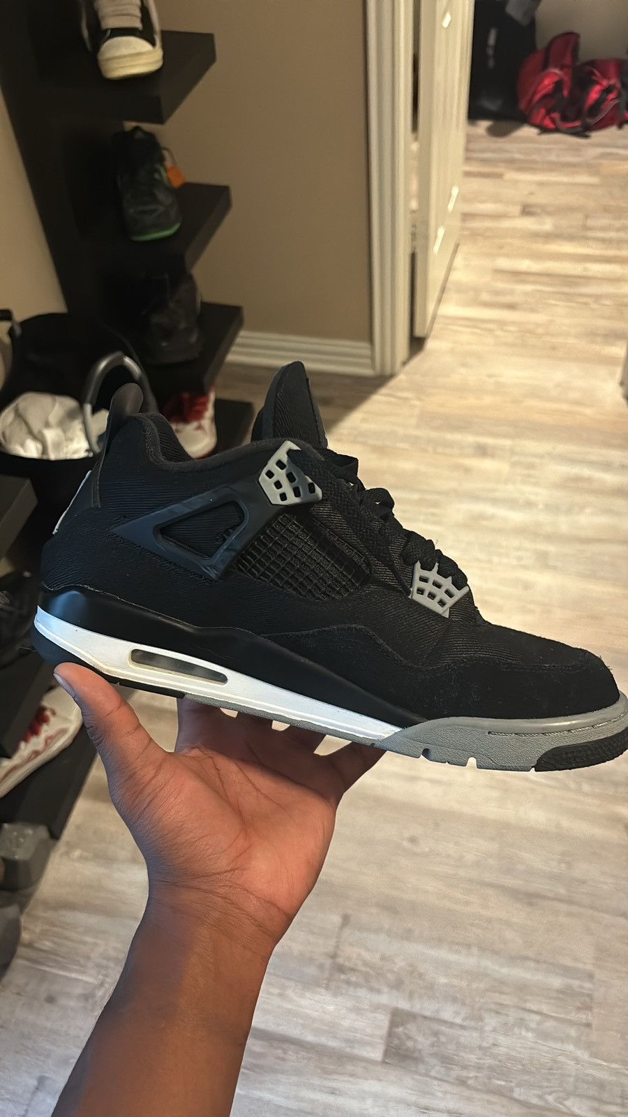 Jordan Brand Jordan 4 Black Canvas Size US 11.5 / EU 44-45 - 9 Thumbnail