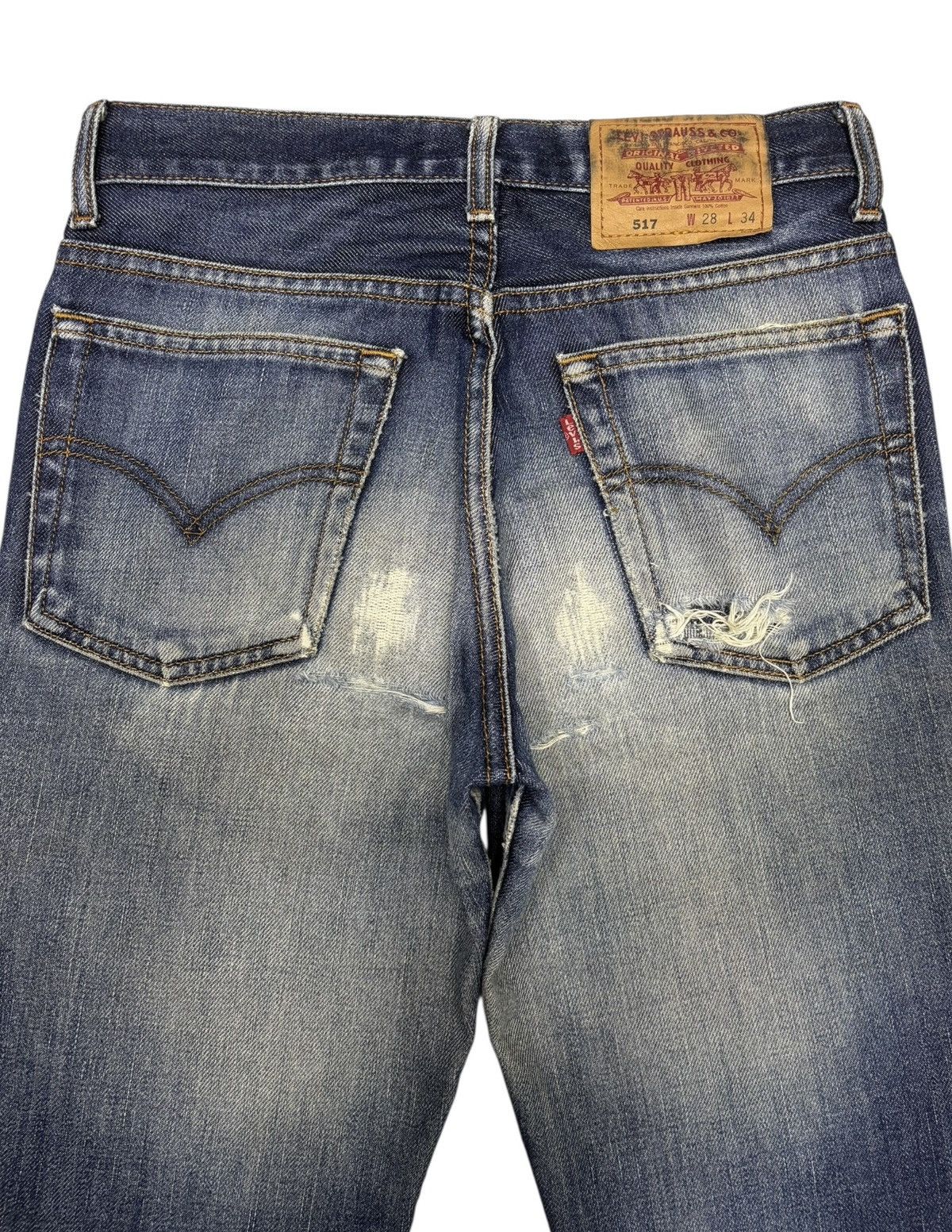 Levi's Vintage Clothing Vintage Levis 517 Bootcut Distressed Denim Flare Jeans Size US 28 / EU 44 - 10 Thumbnail