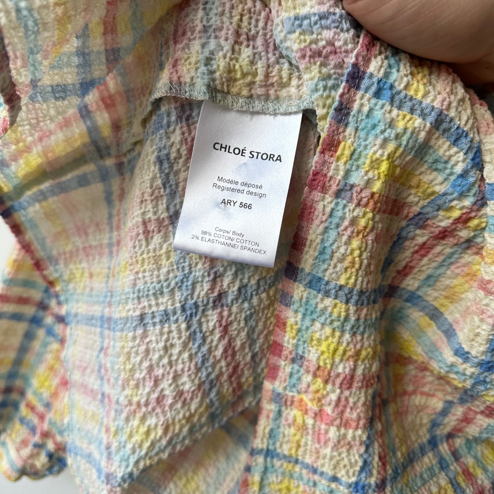 Vintage Chloe Stora Checked Blouse Shirt 9260AC Size XS / US 0-2 / IT 36-38 - 3 Thumbnail