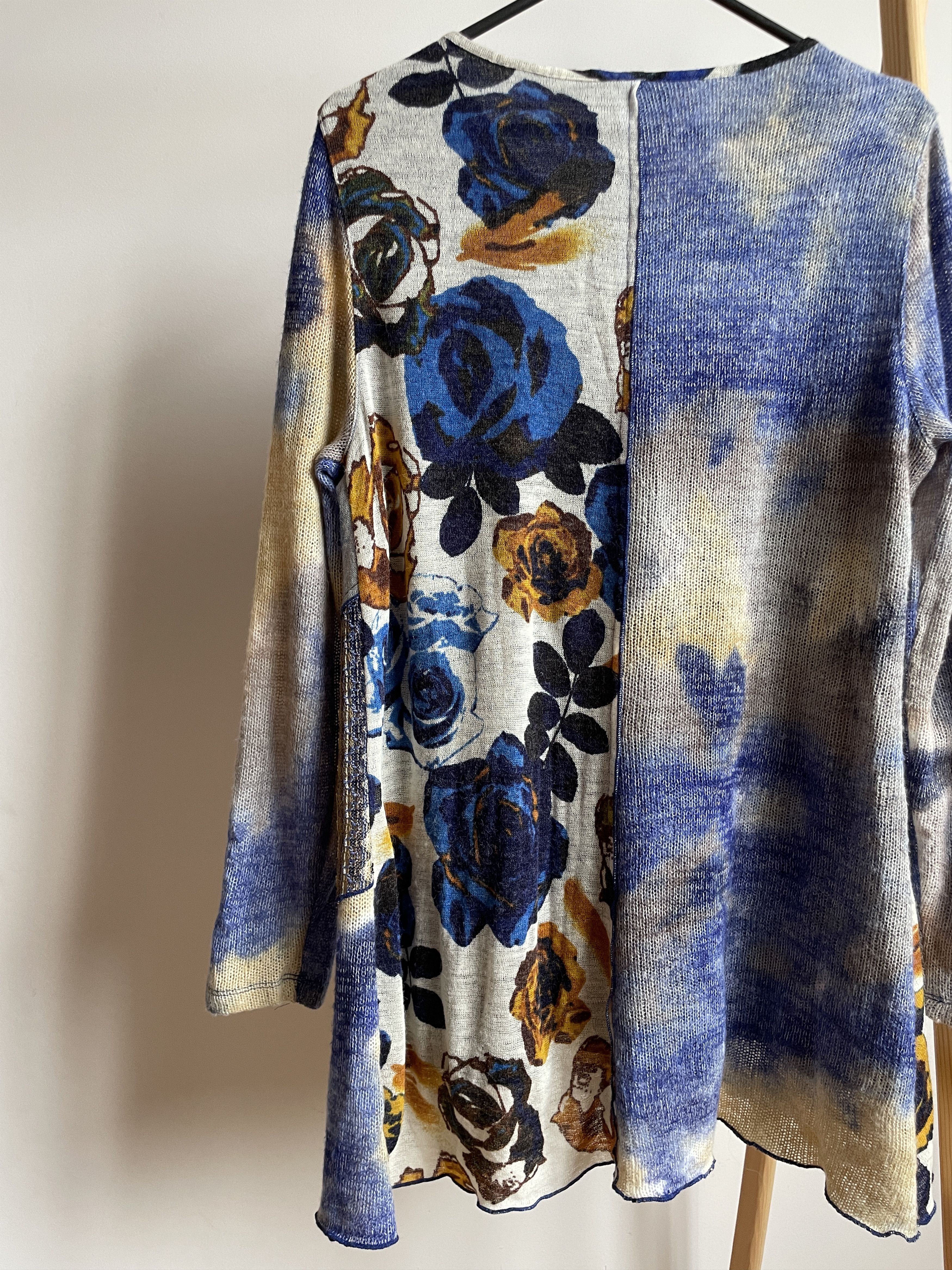 Other Ali Miles Womens Patchwork Mesh Knit Floral Sweater Size L / US 10 / IT 46 - 8 Thumbnail