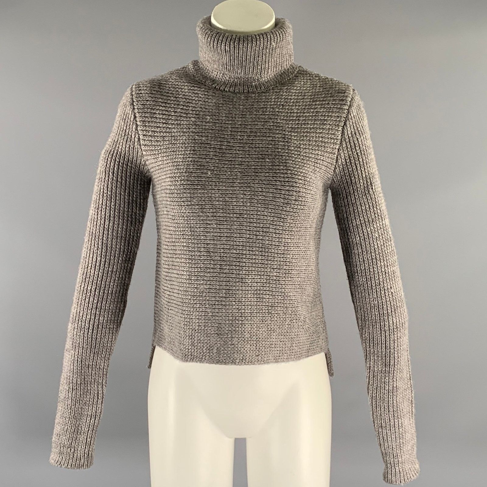 T by Alexander Wang T by ALEXANDER WANG XS Grey Wool Blend Turtleneck Pullover Size XS / US 0-2 / IT 36-38 - 1 Thumbnail