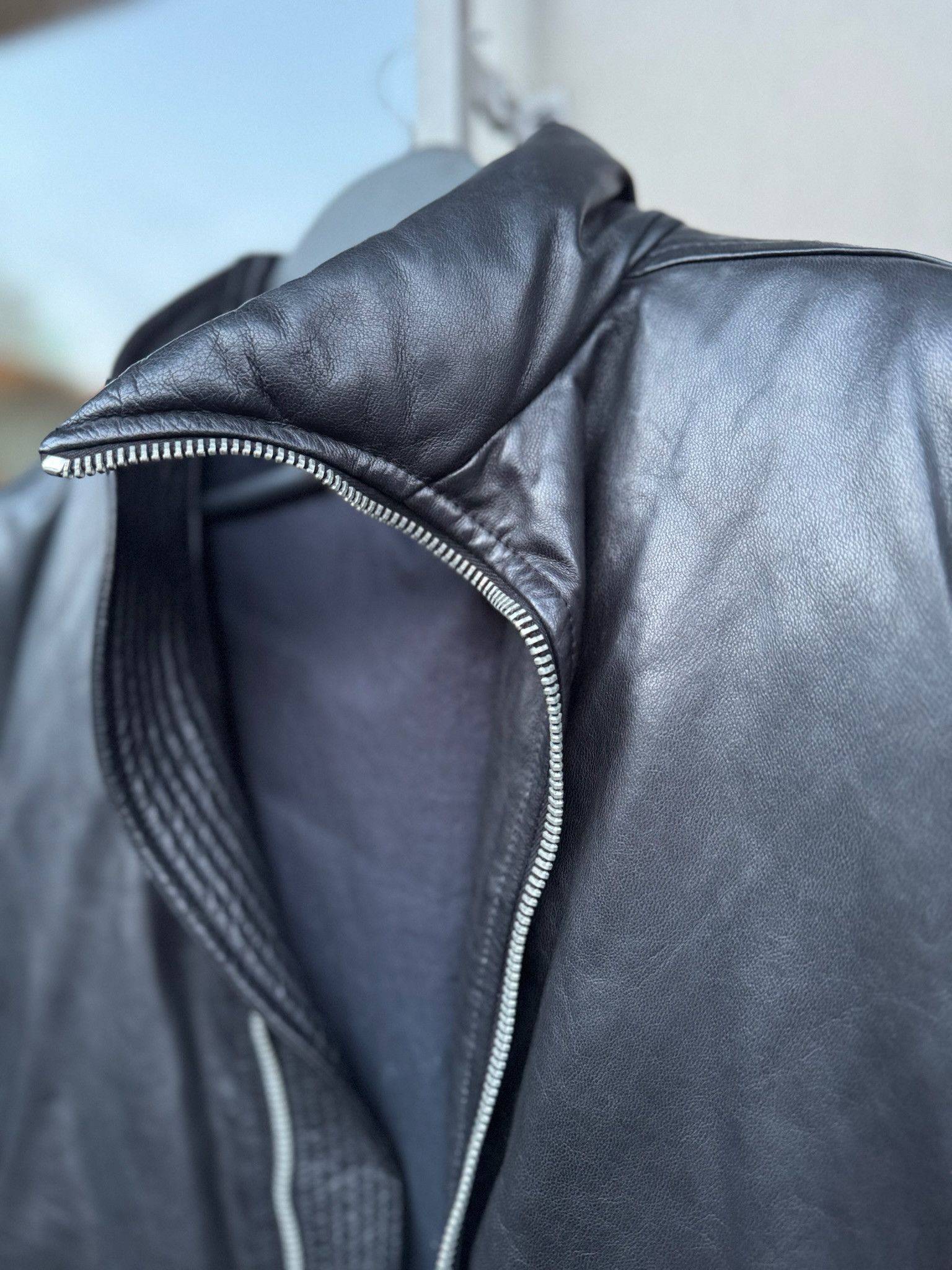 Rick Owens Calf Leather Mollino collar Puffer Jacket Size US L / EU 52-54 / 3 - 6 Thumbnail