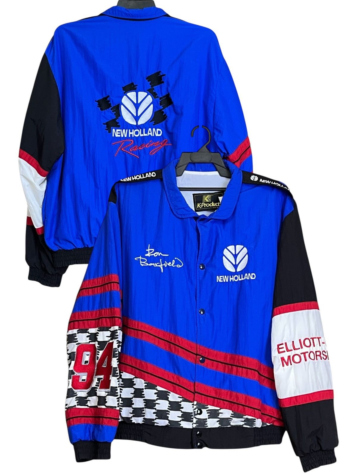 NASCAR VINTAGE 90s NASCAR NEW HOLLAND RACING “RON BARFIELD” JACKET Size US XL / EU 56 / 4 - 1 Thumbnail