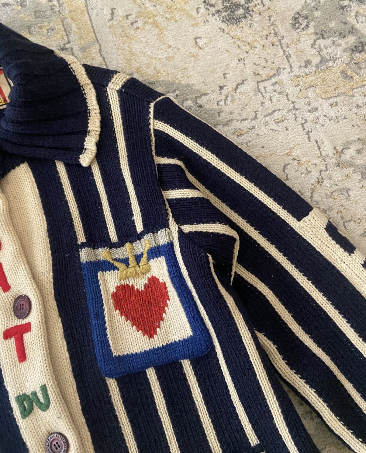 Jean Charles De Castelbajac VINTAGE JEAN CHARLES DE CASTEL BAJAC ART CABLE KNIT JACKET Size US L / EU 52-54 / 3 - 7 Thumbnail