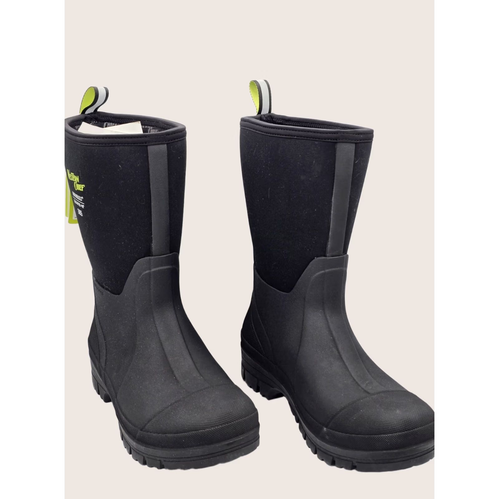 Vintage WESTERN CHIEF 365 Neoprene Mid Cold Weather Boots Men's 12 Black Shoes Boot Waterproof Rubber Rubber Size US 12 / EU 45 - 1 Thumbnail