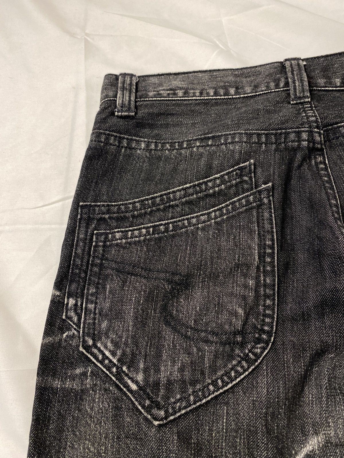 Japanese Brand Semantic Design Studded Skull Flared Washed Denim Jeans Size US 31 - 12 Thumbnail