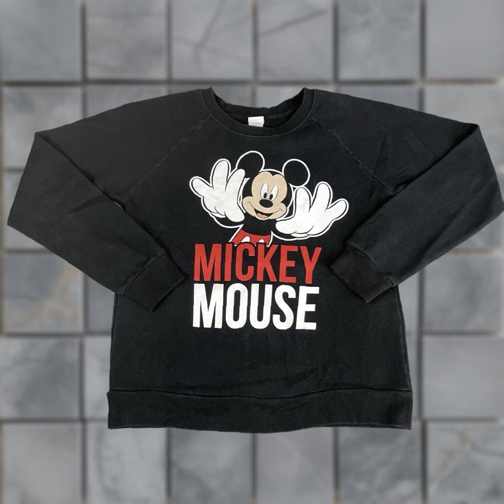 Disney VINTAGE Mickey Mouse Sweatshirt Women S Black Walt Disney Pullover Crewneck Casual Mens? Size S / US 4 / IT 40 - 1 Thumbnail