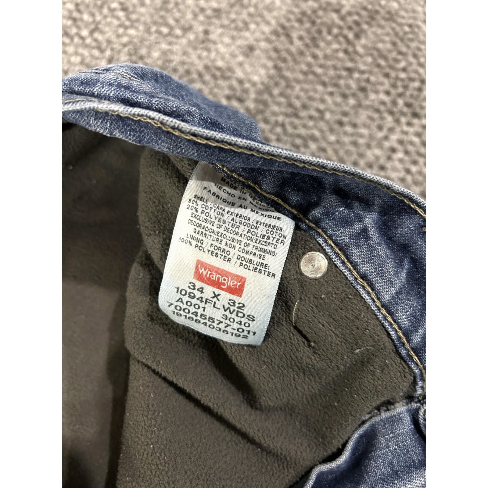 Wrangler Wrangler Jeans Mens 34x33 Blue Fleece Lined Carpenter Work Utility 1094FLWDS Size US 34 / EU 50 - 4 Thumbnail