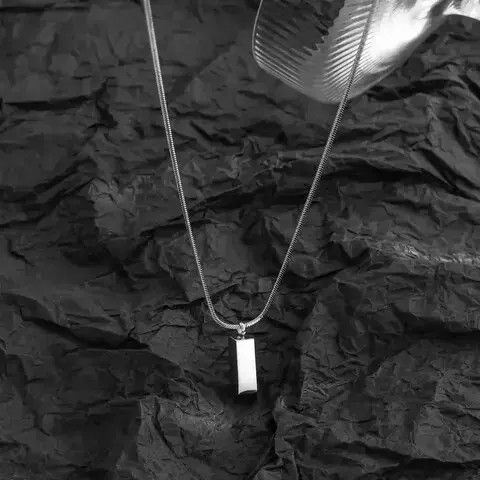 Other Stainless Steel Chain with Square Pendant Necklace Size ONE SIZE - 4 Thumbnail