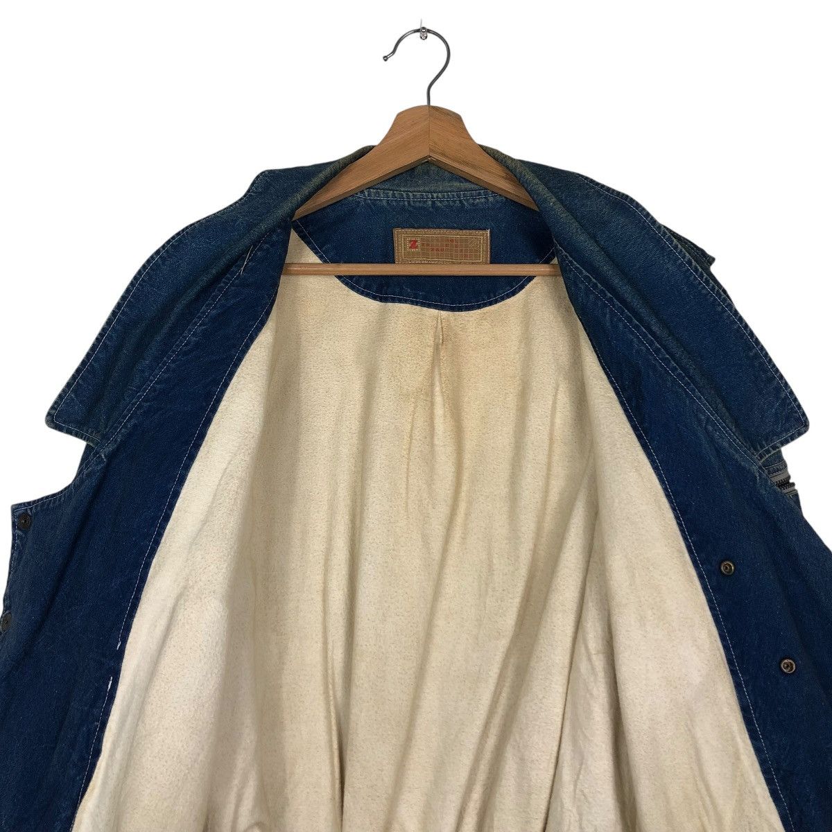 Japanese Brand 🔥VINTAGE BOMBER JACKET DENIM ZIG ZAG DOUBLE COLLAR Size US M / EU 48-50 / 2 - 16 Thumbnail