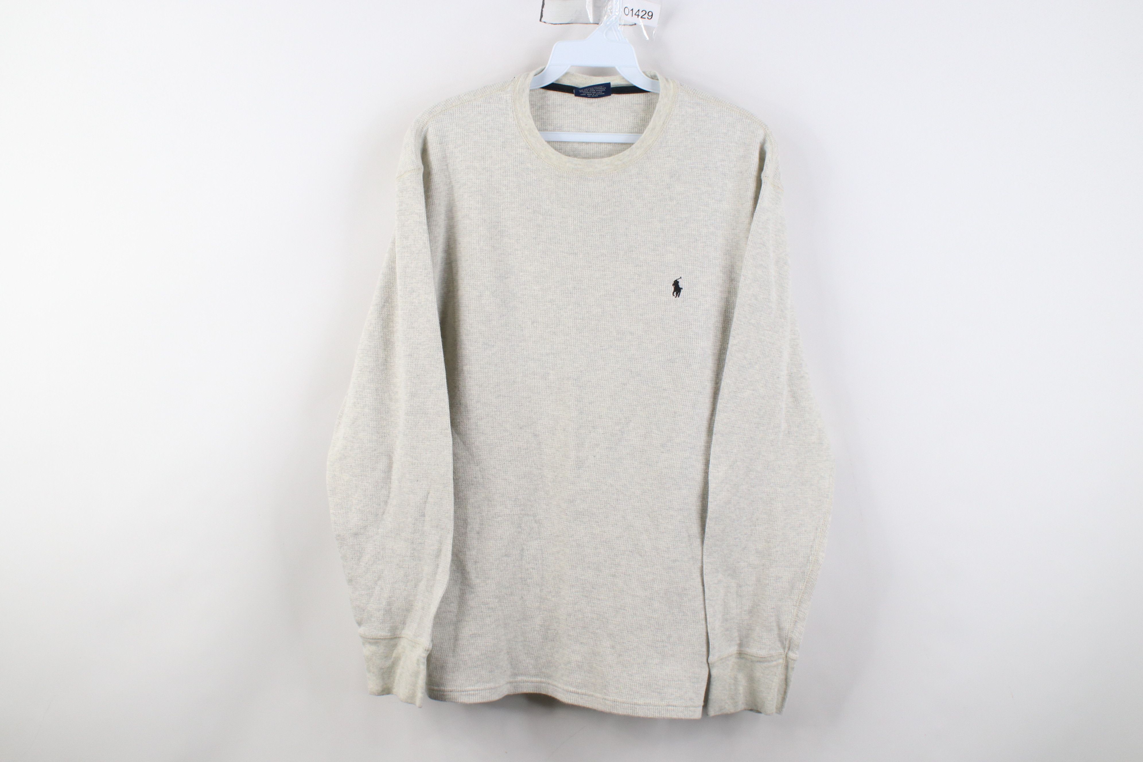 Polo Ralph Lauren Vintage 90s Y2K Ralph Lauren Knit Long Sleeve T-Shirt Gray Size US XL / EU 56 / 4 - 1 Thumbnail
