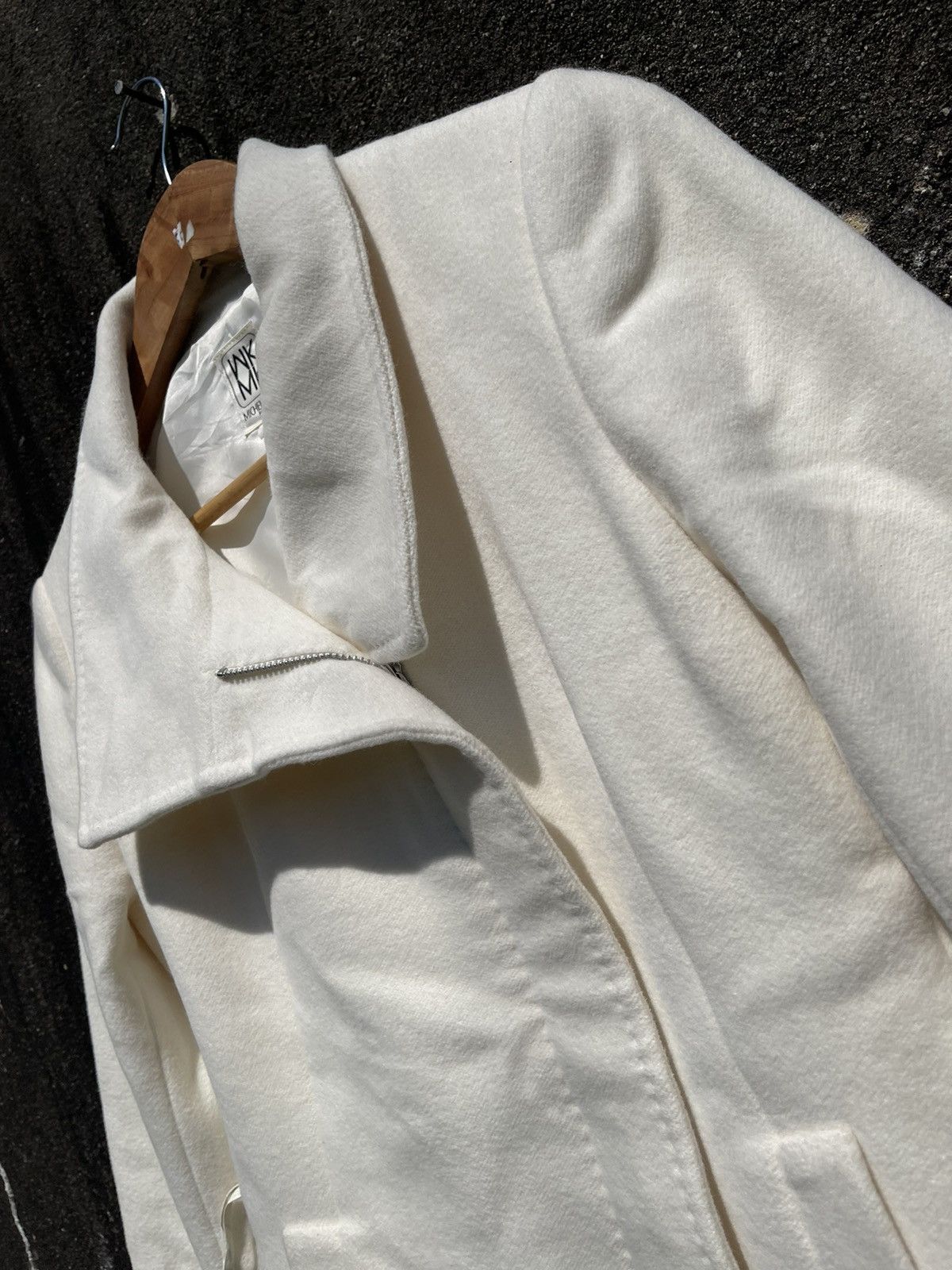 Designer Michel Klein Paris WKMK White Wool Blend Jacket Size S / US 4 / IT 40 - 4 Thumbnail