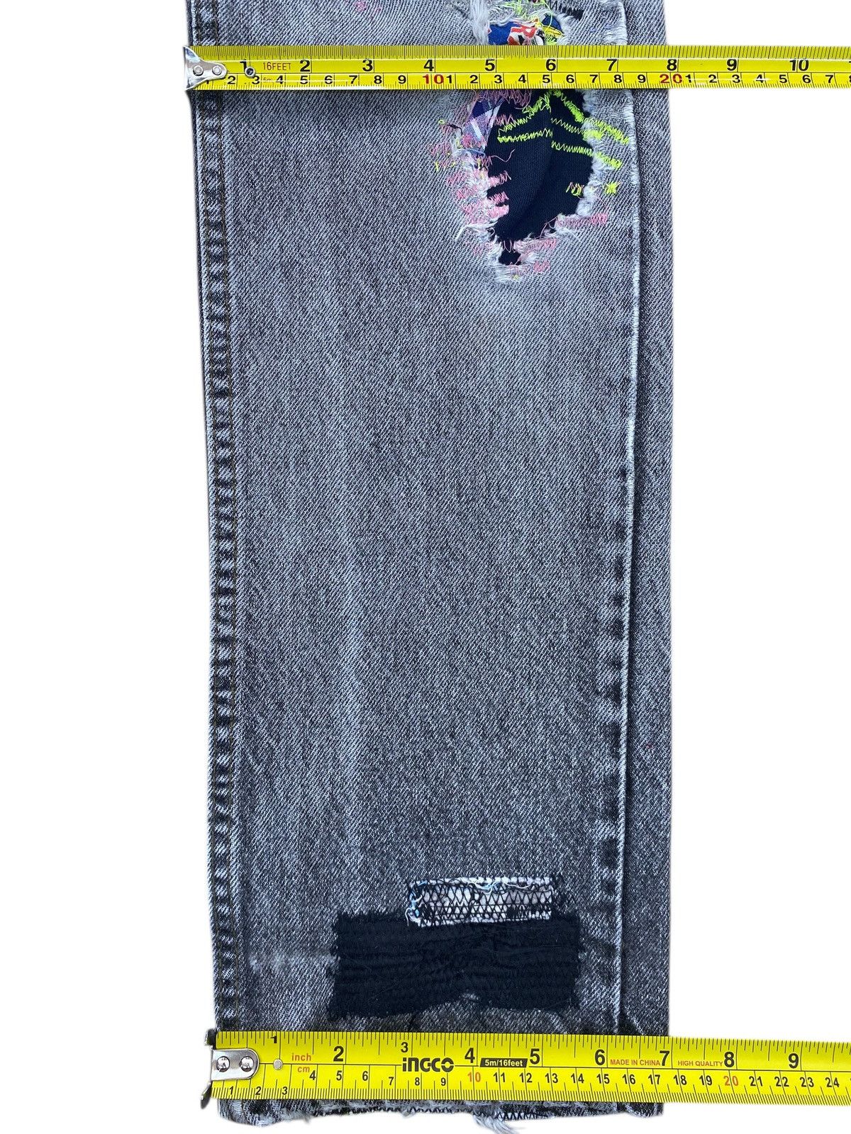 Levi's Levi’s Multicoloured Patched Repair Straight Leg Jeans Size US 28 / EU 44 - 9 Thumbnail