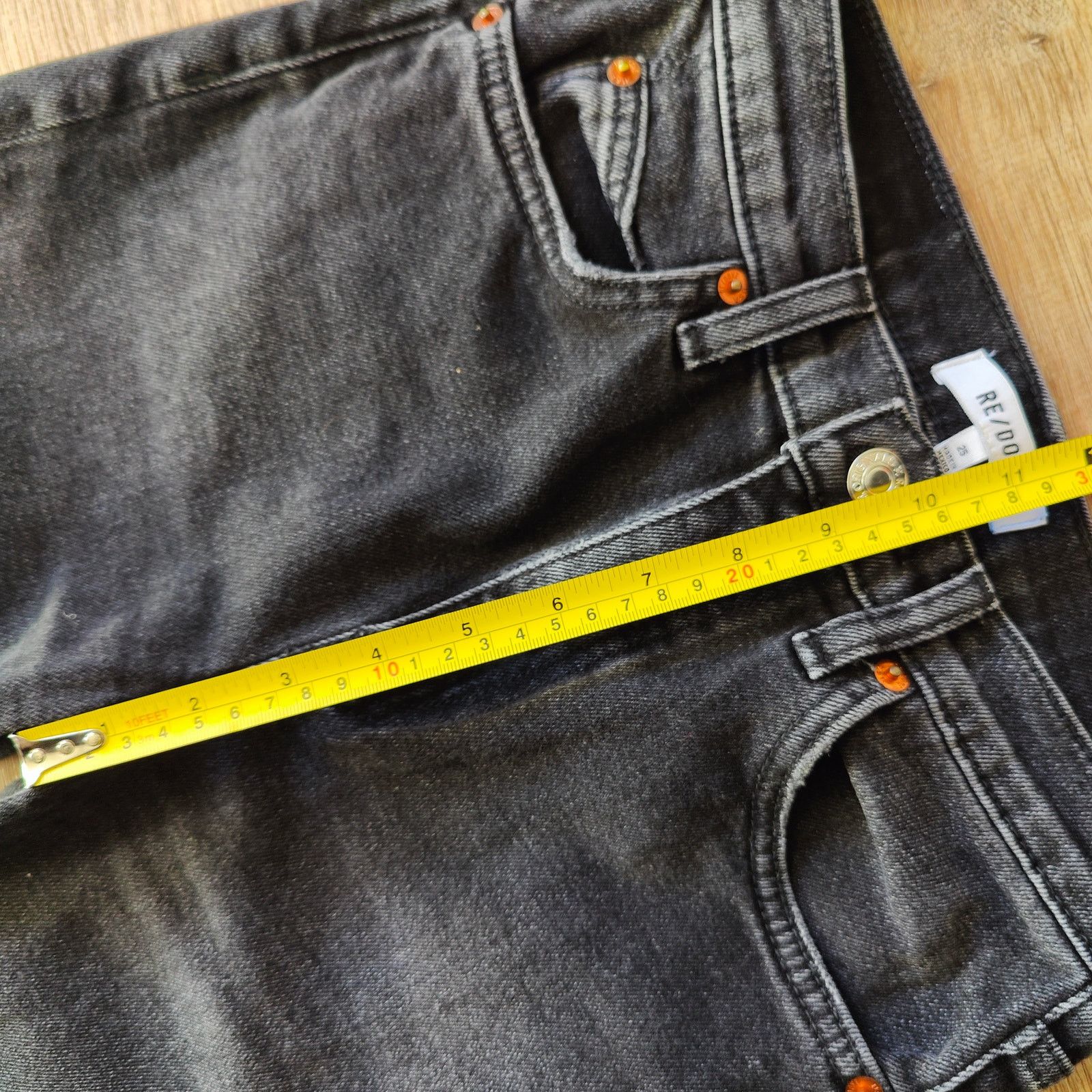 RE/DONE Re/Done Originals 70s Straight Jeans Womens 25 Washed Noir Size 25" / US 0 / IT 36 - 14 Thumbnail