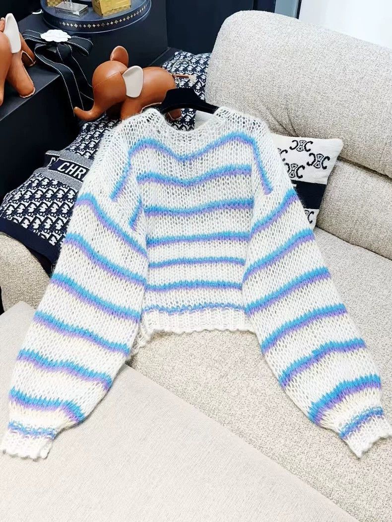 Loewe LOEWE Classic Ma Hai Mao colored striped knit top Size S / US 4 / IT 40 - 2 Thumbnail