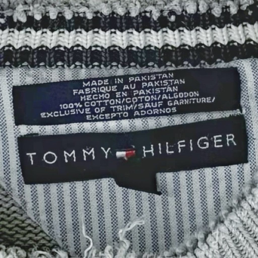 Tommy Hilfiger VINTAGE TOMMY HILFIGER Y2K Men's Grey Crew Neck Sweater XL Size US XL / EU 56 / 4 - 5 Thumbnail