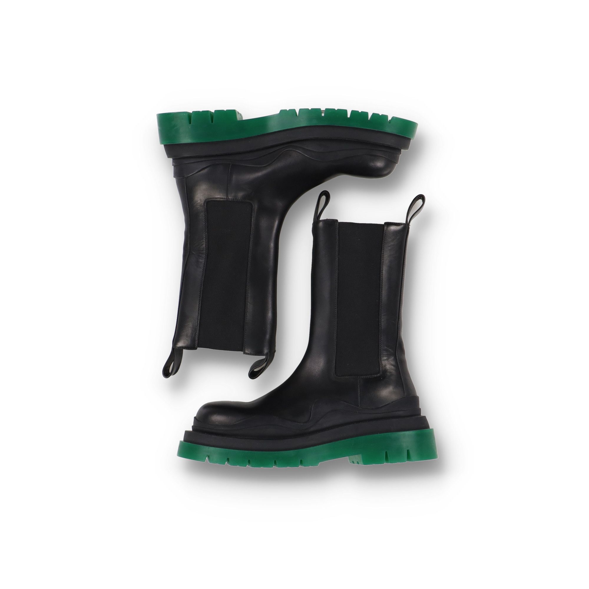 Bottega Veneta Black Green Tire Chelsea Boots Size US 11 / IT 41 - 6 Thumbnail