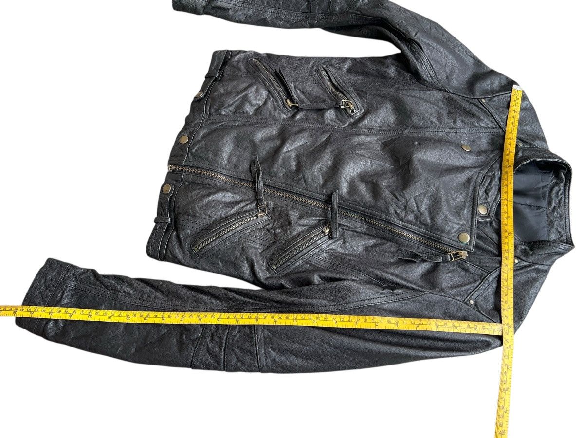Sheep Leather Multizip Gothic Black Leather Racing Jacket