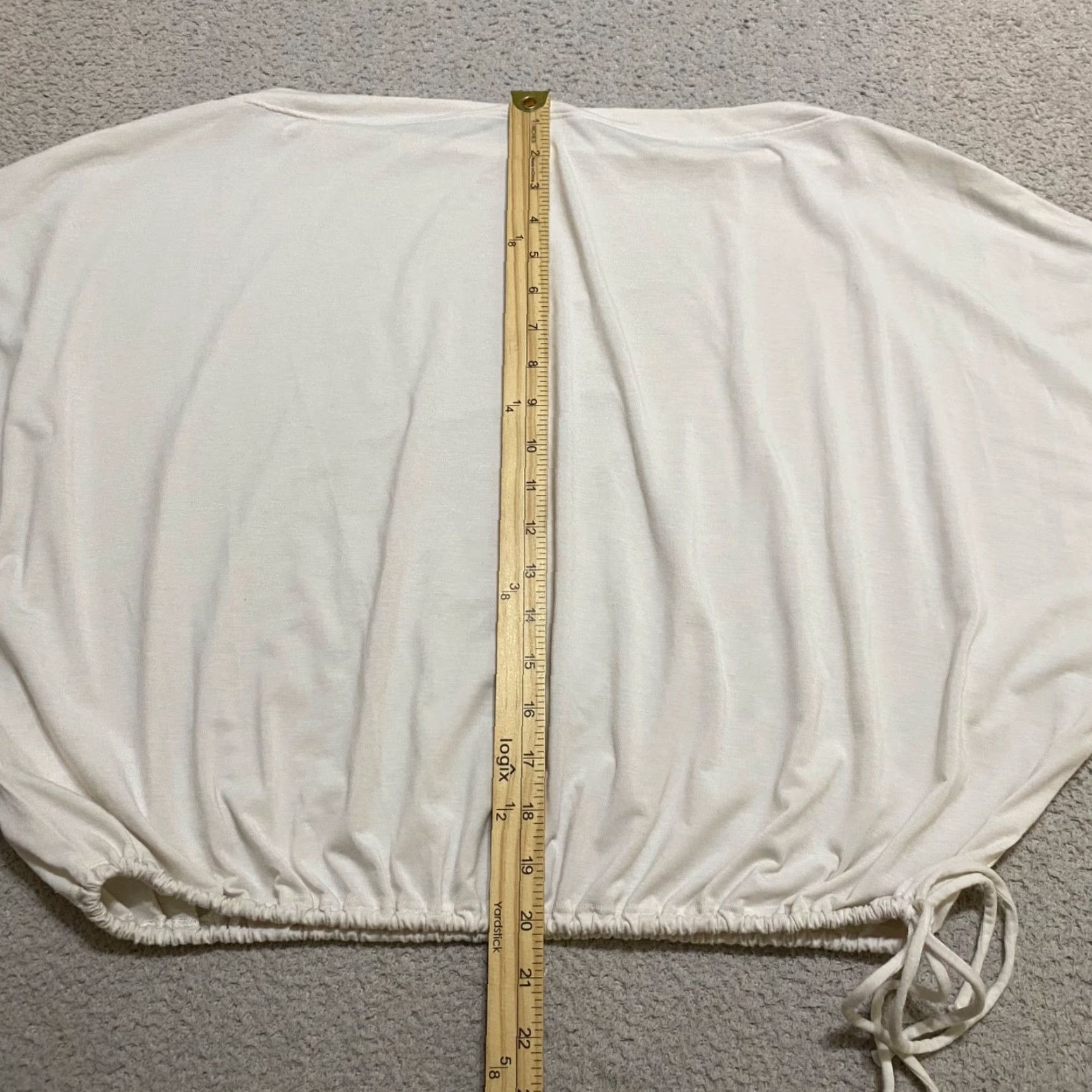 Athleta Athleta Shirt Womens XL White Solid Boat Neck Long Sleeve Cropped Cinch Size XL / US 12-14 / IT 48-50 - 7 Thumbnail
