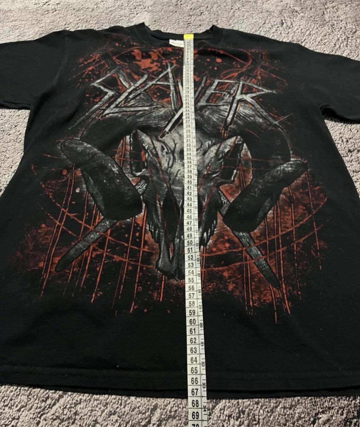 Gildan × Vintage Vtg Slayer All Over Print Metal T-shirt Size US M / EU 48-50 / 2 - 8 Thumbnail