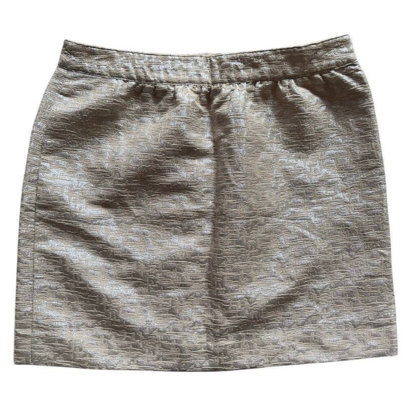 Loft LOFT Petites Gold Brocade Mini Skirt 4P Size 27" / US 4 / IT 40 - 3 Thumbnail
