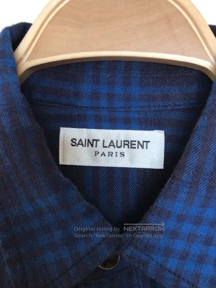 Saint Laurent Paris YSL Saint Laurent Checked Shirt. Size US M / EU 48-50 / 2 - 2 Thumbnail