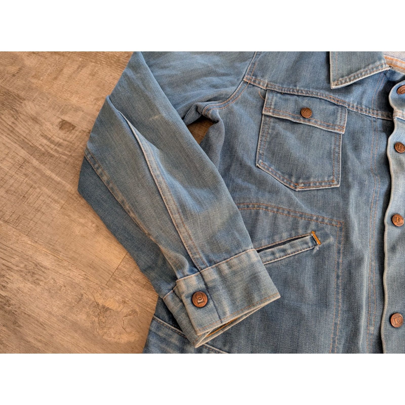 Denime VINTAGE Dee Cee Denim Trucker Jacket Size 42 Blue Classic Casual USA Made 70s/80s Unisex Adults Size 28" / US 6 / IT 42 - 3 Thumbnail