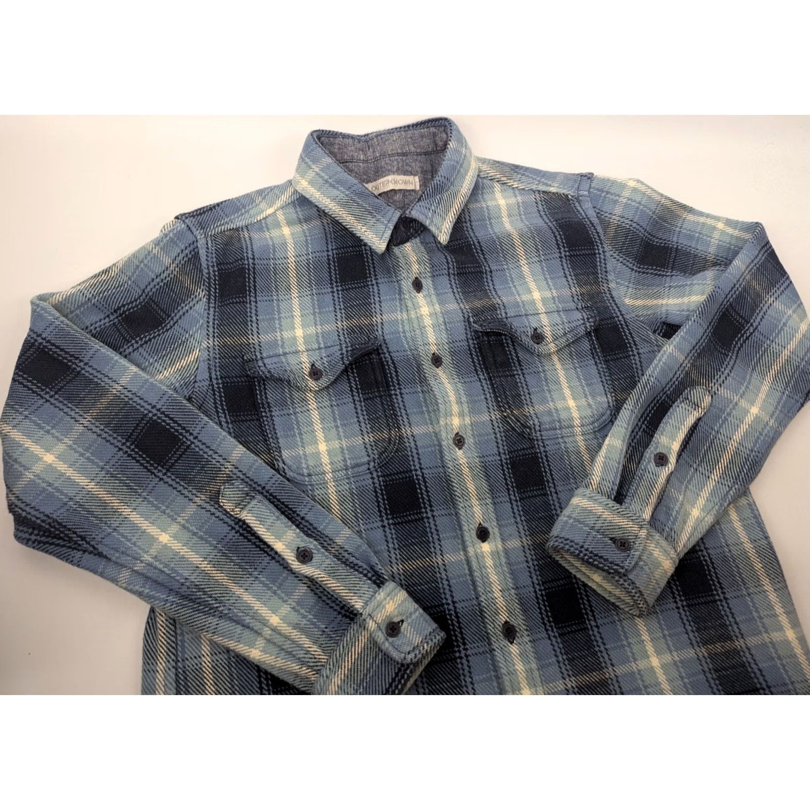 Outerknown Outerknown Blanket Shirt Flannel Puget Plaid Organic Cotton Sz Large Shacket Blue Long Sleeve Button-Up Men’s Size US L / EU 52-54 / 3 - 2 Thumbnail