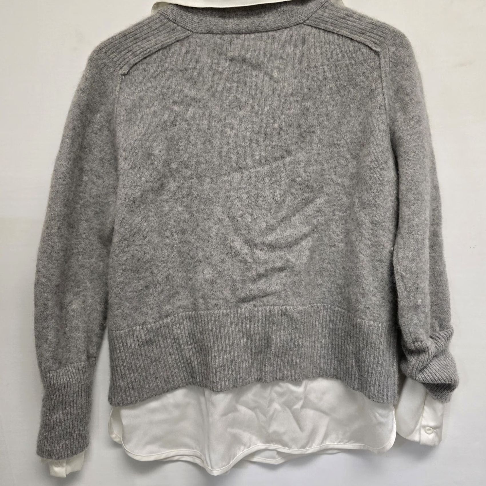 Vintage Magaschoni Womens Sweater Cardigan Long Sleeve Crew Neck Gray Cashmere 2fer Blouse M Size M / US 6-8 / IT 42-44 - 6 Thumbnail
