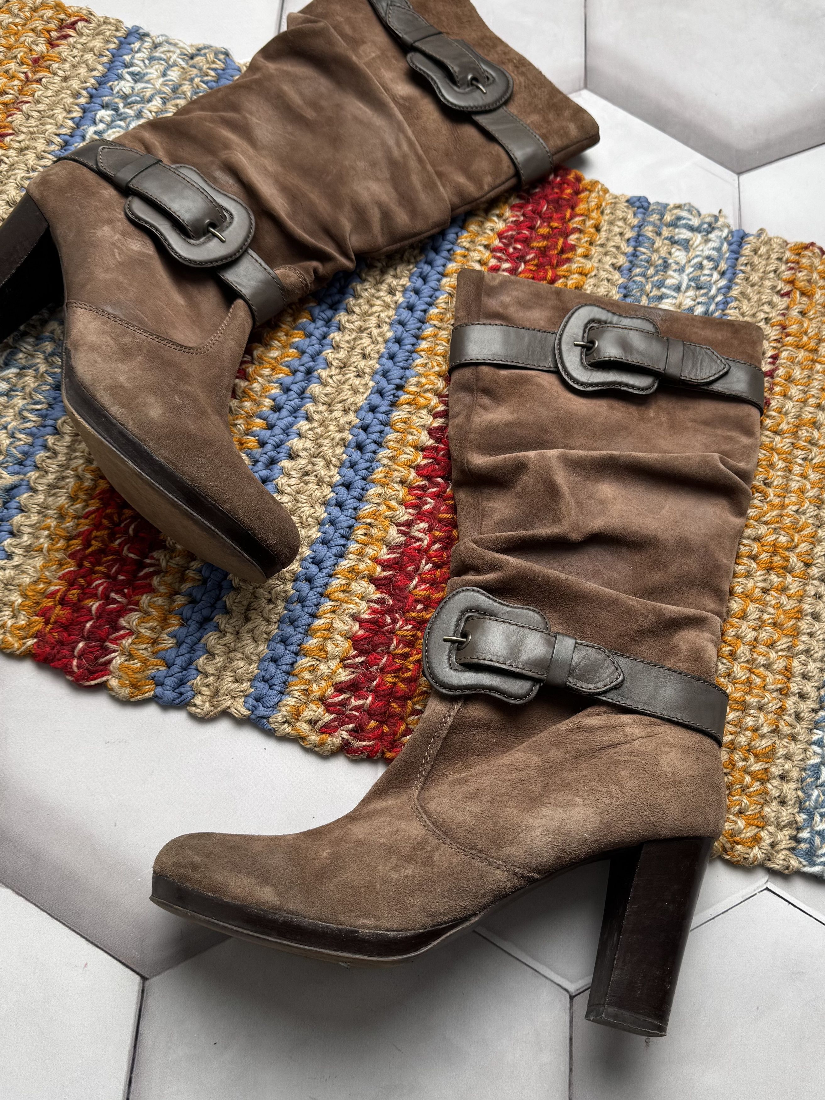 Vintage Vintage Suede Boots With Straps (E4) Size US 10 / IT 40 - 3 Thumbnail
