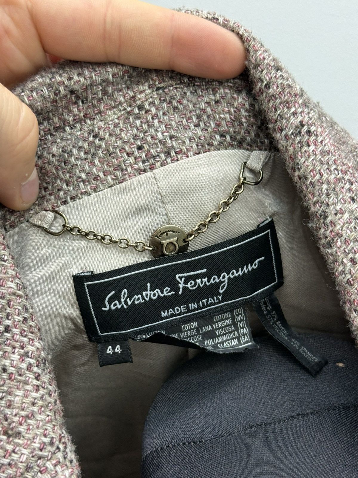 Salvatore Ferragamo Salvatore Ferragamo Wool Blazer With Leather Belt Size M / US 6-8 / IT 42-44 - 6 Thumbnail