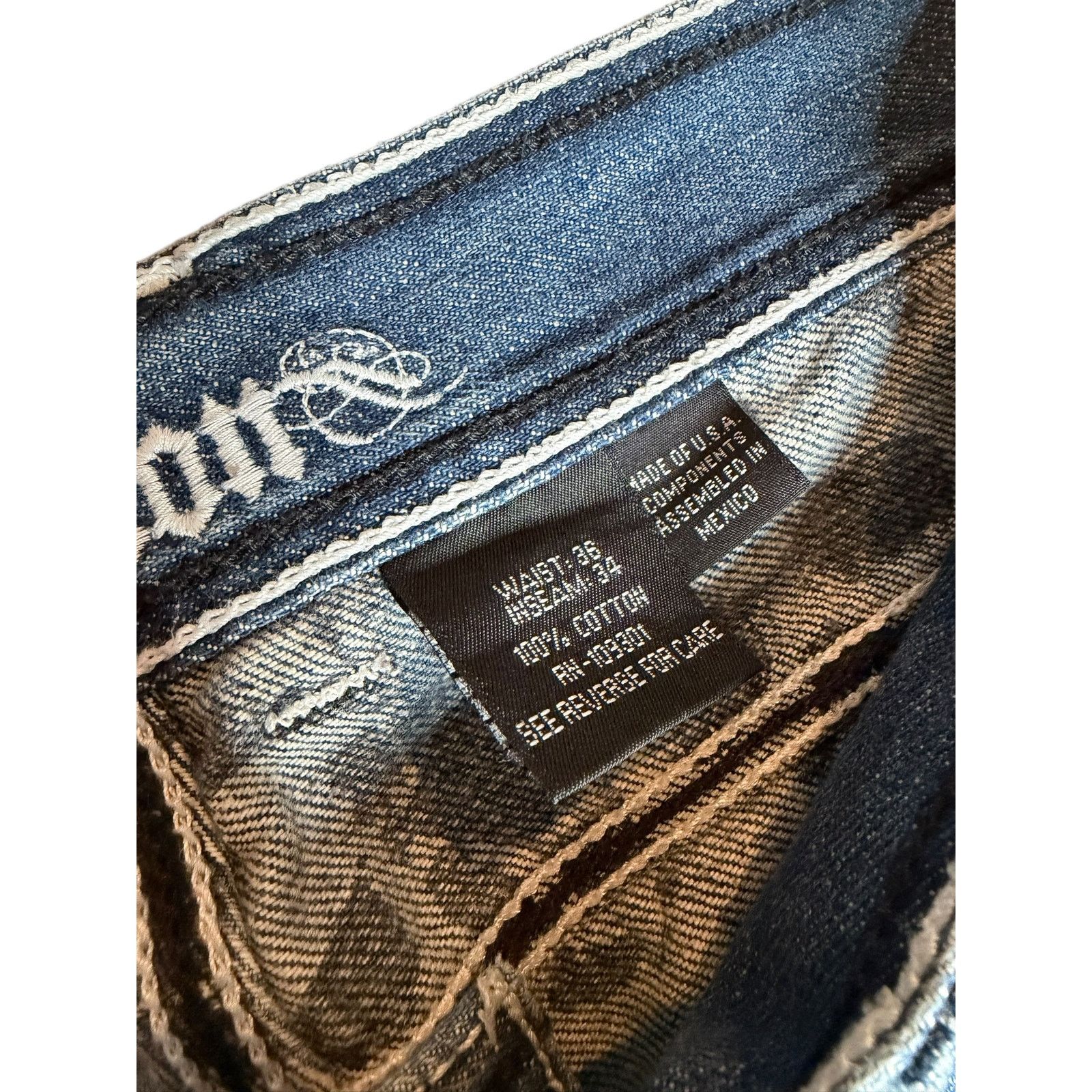 Affliction × Vintage Vintage Y2k Affliction Distressed Grunge Goth Jeans 36x34 Size US 36 / EU 52 - 6 Thumbnail