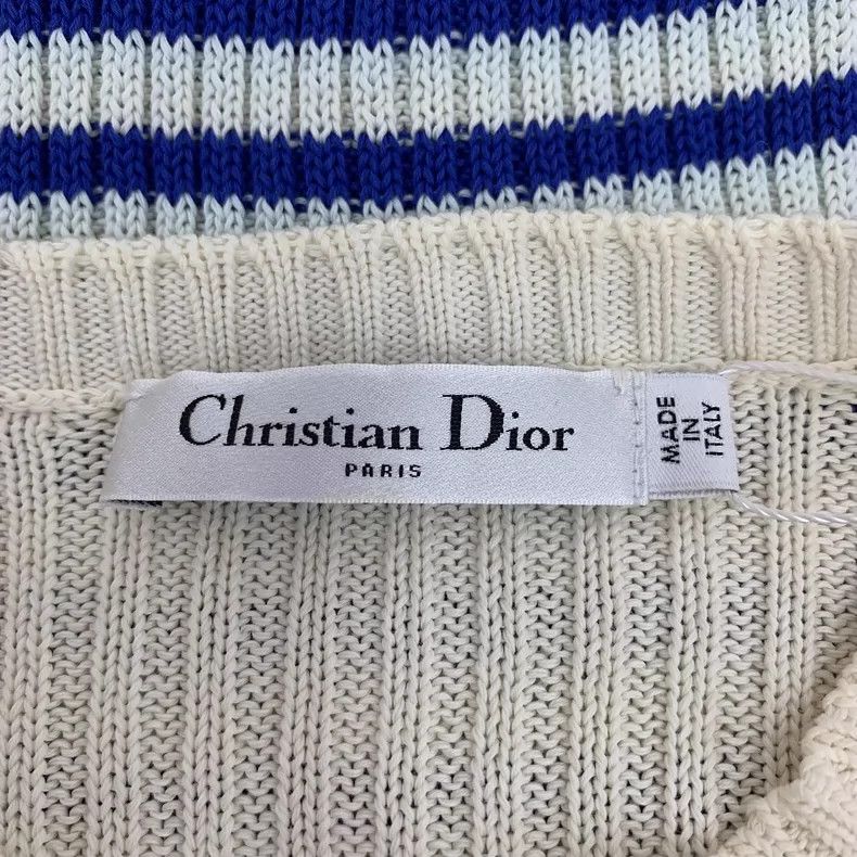 Dior Dior Color-blocked striped letter inlaid cotton round-neck Size XS / US 0-2 / IT 36-38 - 5 Thumbnail