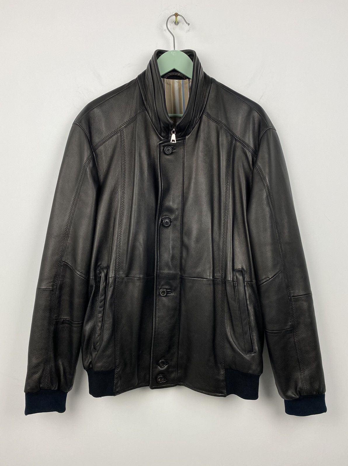 Hugo Boss Kapraun Lamm Nappa Leather Jacket Luxury Size US L / EU 52-54 / 3 - 1 Thumbnail