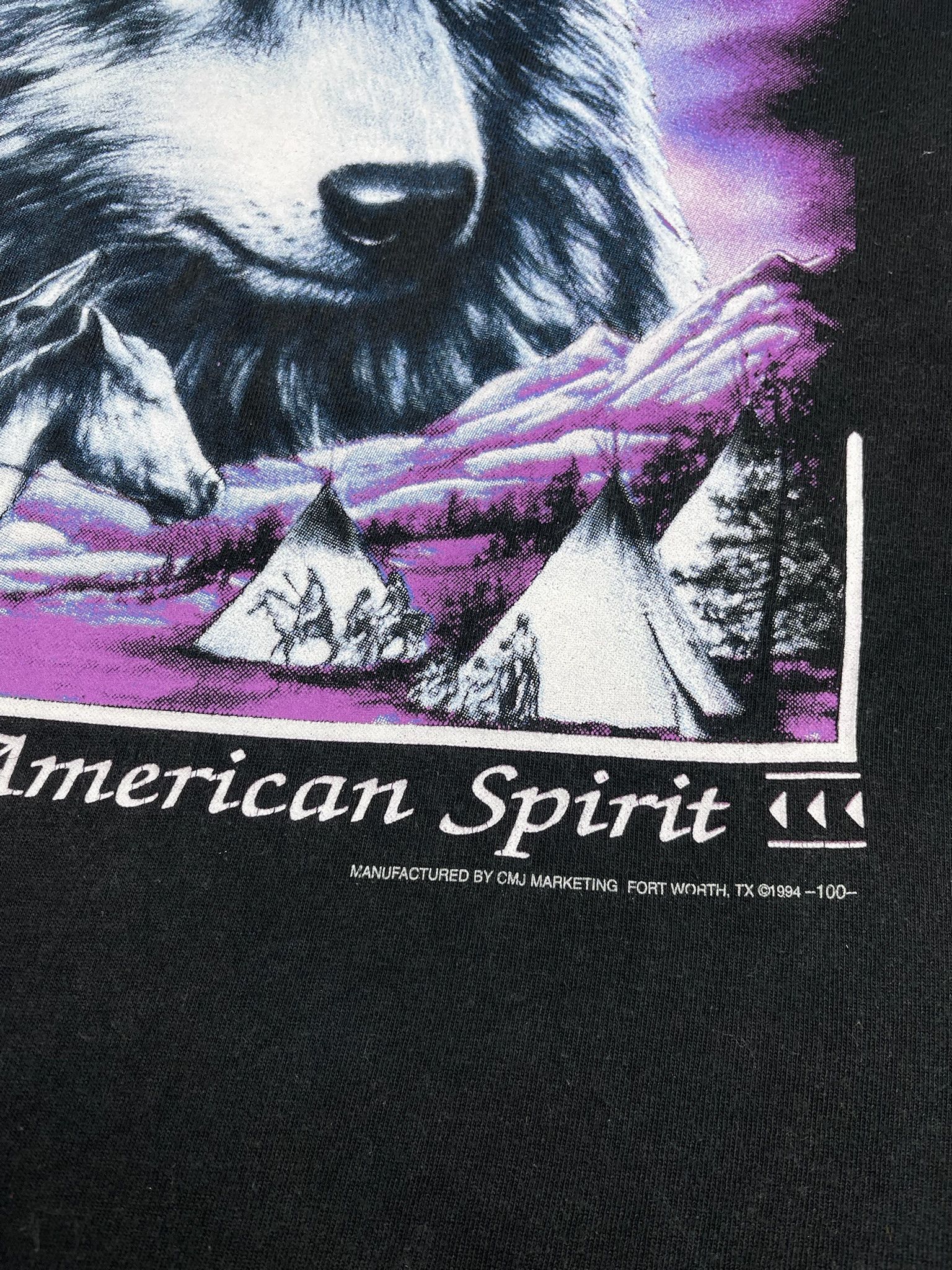 Band Tees Vintage 1990 3D Emblem American Spirit Wolf Printed T Shirt Size US XXL / EU 58 / 5 - 3 Thumbnail