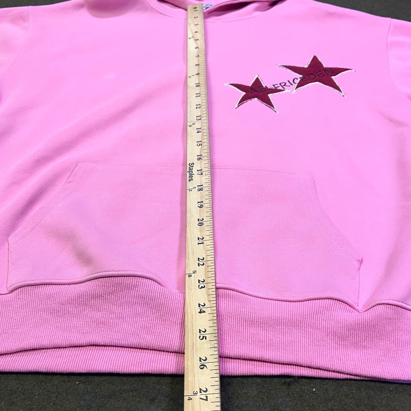 Vintage Aelfric Eden Hoodie Womens Medium Pink Star Oversized Fleece Sweatshirt Pullover Size M / US 6-8 / IT 42-44 - 5 Thumbnail