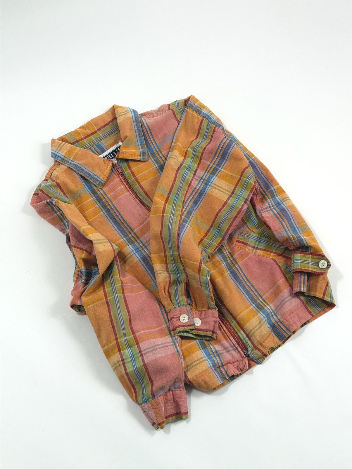 🟠Erika & Co. Plaid Zip Up Shirt/Jacket
