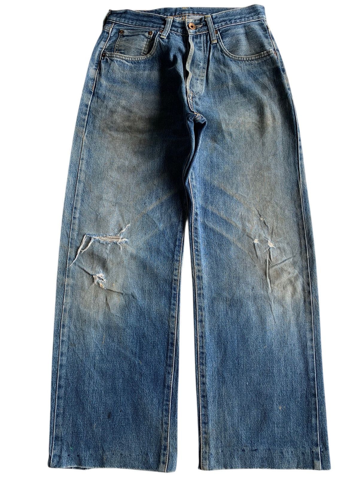 If Six Was Nine VINTAGE EDWIN 505 SELVEDGE BAGGY MUDWASH DISTRESSED DENIM Size US 29 - 1 Thumbnail