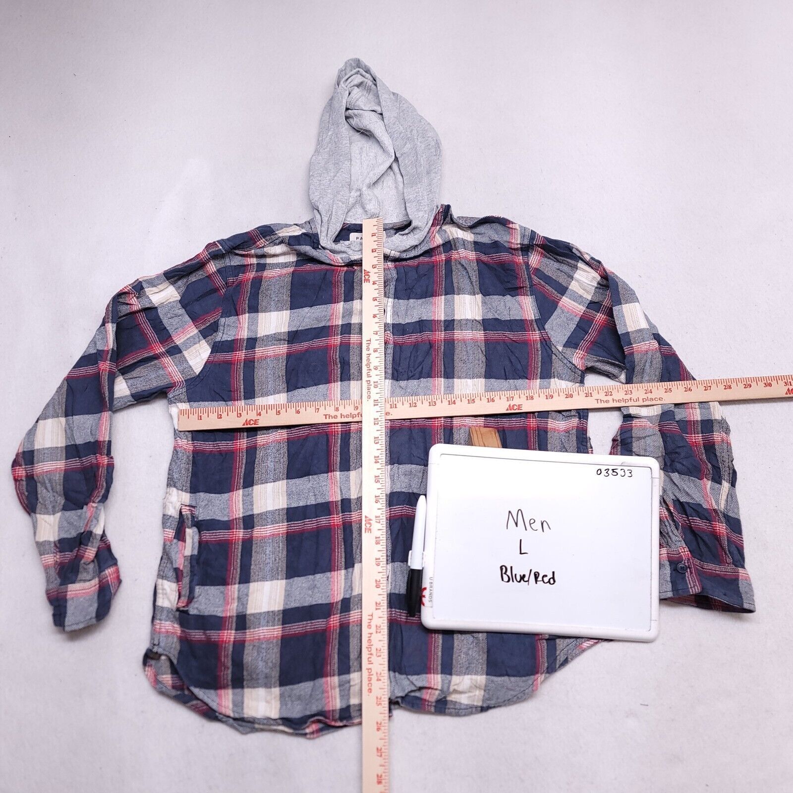 Pacsun PacSun Casual Button Up Hoodie Mens Size Large L Blue Plaid Size US L / EU 52-54 / 3 - 6 Thumbnail