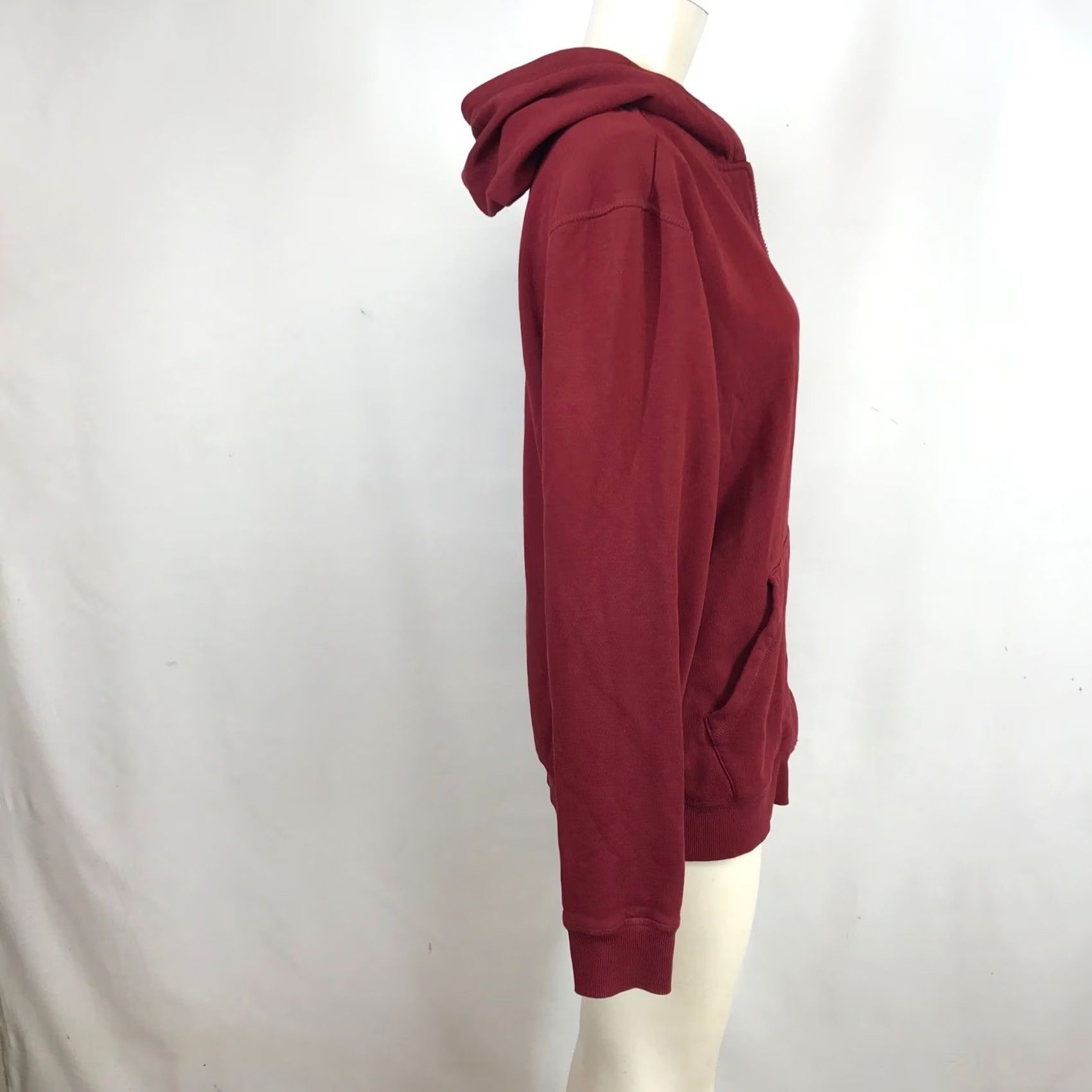 Vintage Pact Mens Full Zip Hoodie Burgundy Red Fleece Sweatshirt Size M Size US M / EU 48-50 / 2 - 4 Thumbnail
