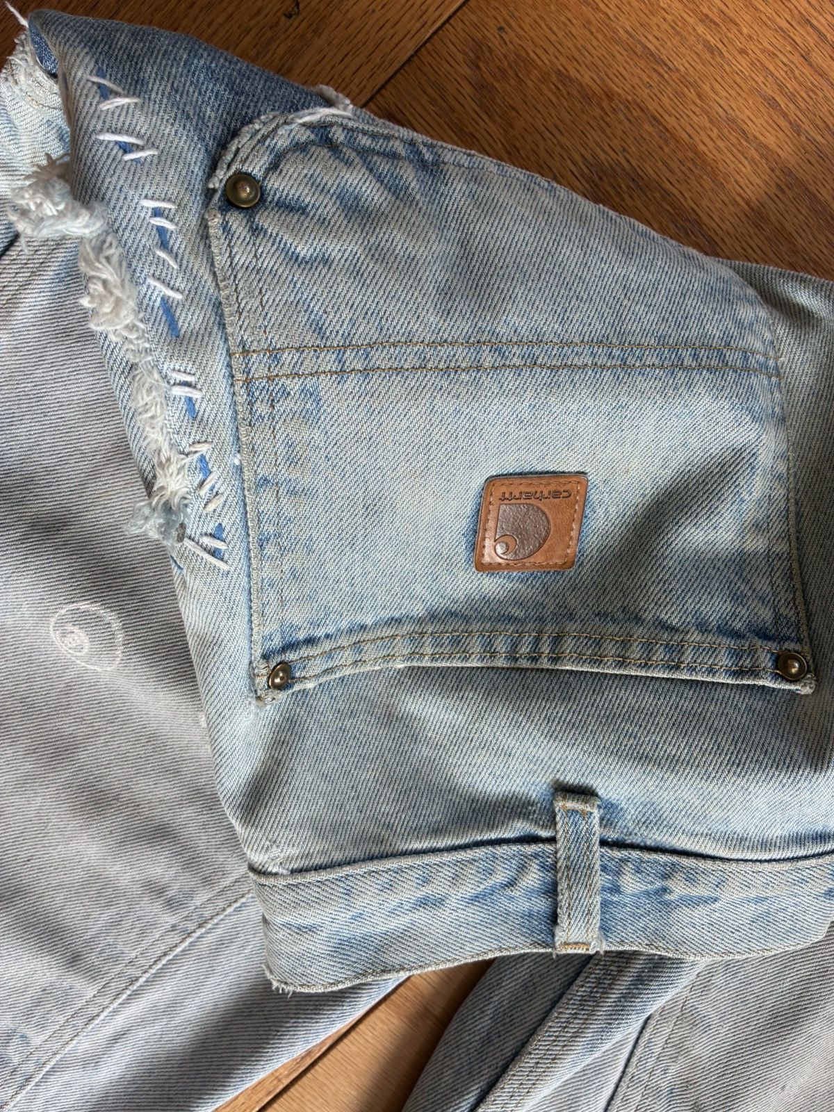 Carhartt Sun faded blue carhartt double knees Size US 33 - 9 Thumbnail